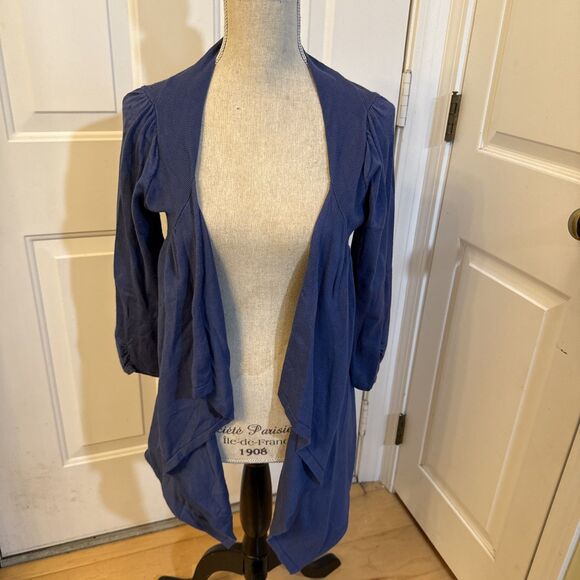 Cable & Gauge Sweaters - BLUE CARDI Cable And Gauge Size S Rayon Blend Longsleeved Cardigan